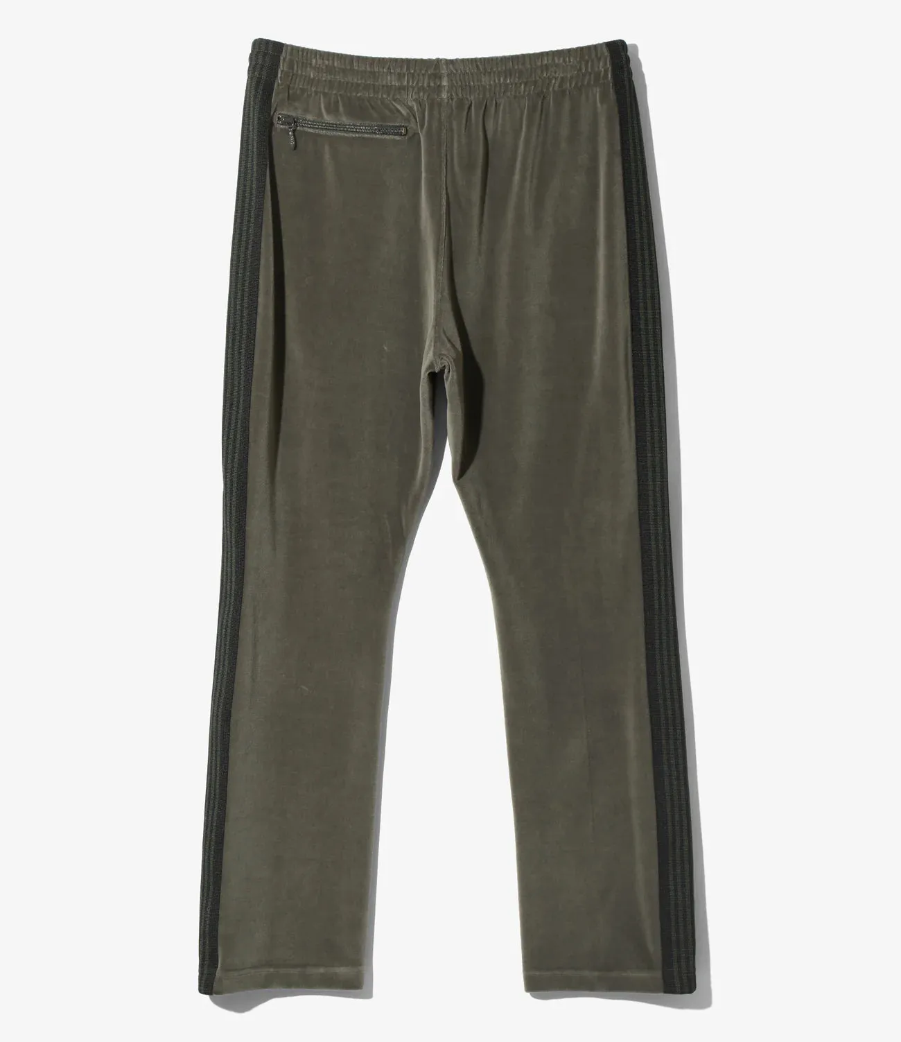 NARROW TRACK PANT VELOUR - OLIVE Fine Weave Digital Glow