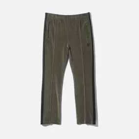 NARROW TRACK PANT VELOUR - OLIVE Layer Play Office Mood