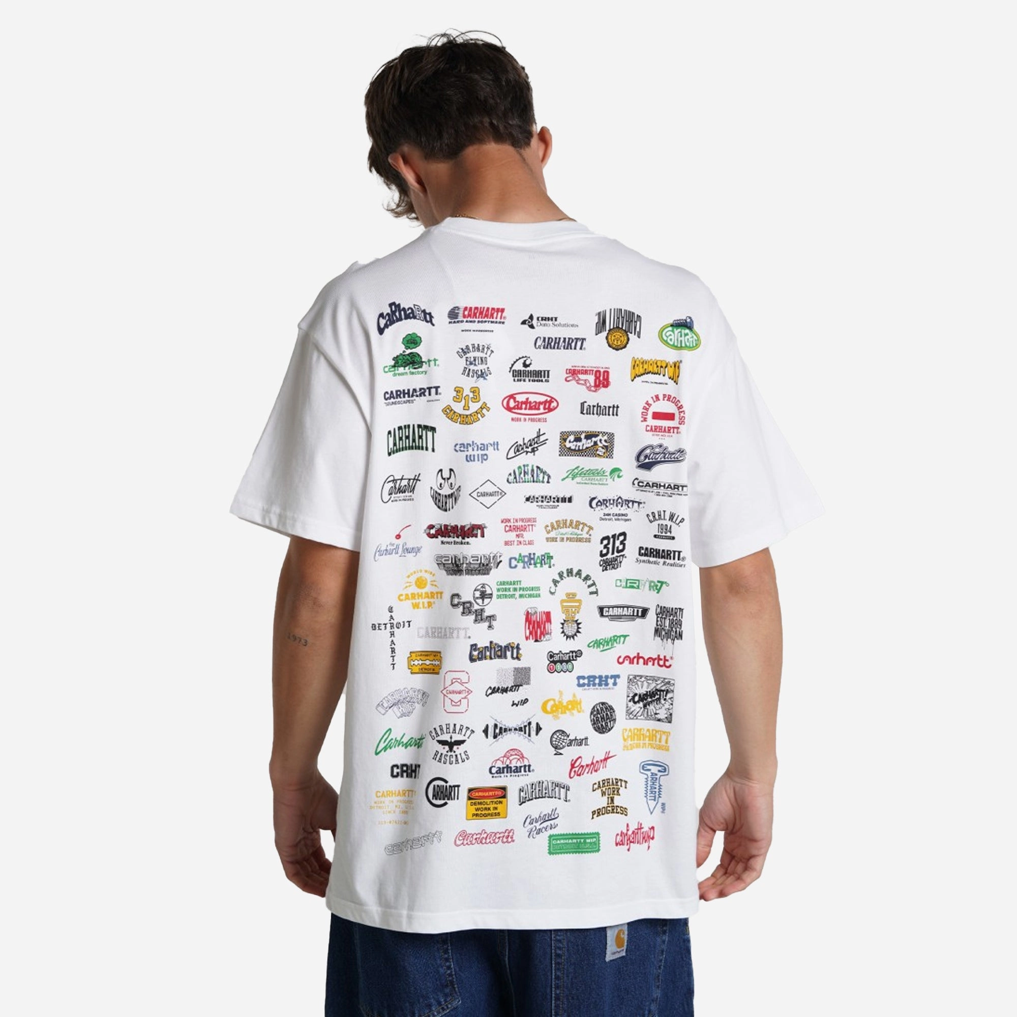 Cool Frame TaglessCollar Carhartt | S/S LOGO T-SHIRT { WHITE