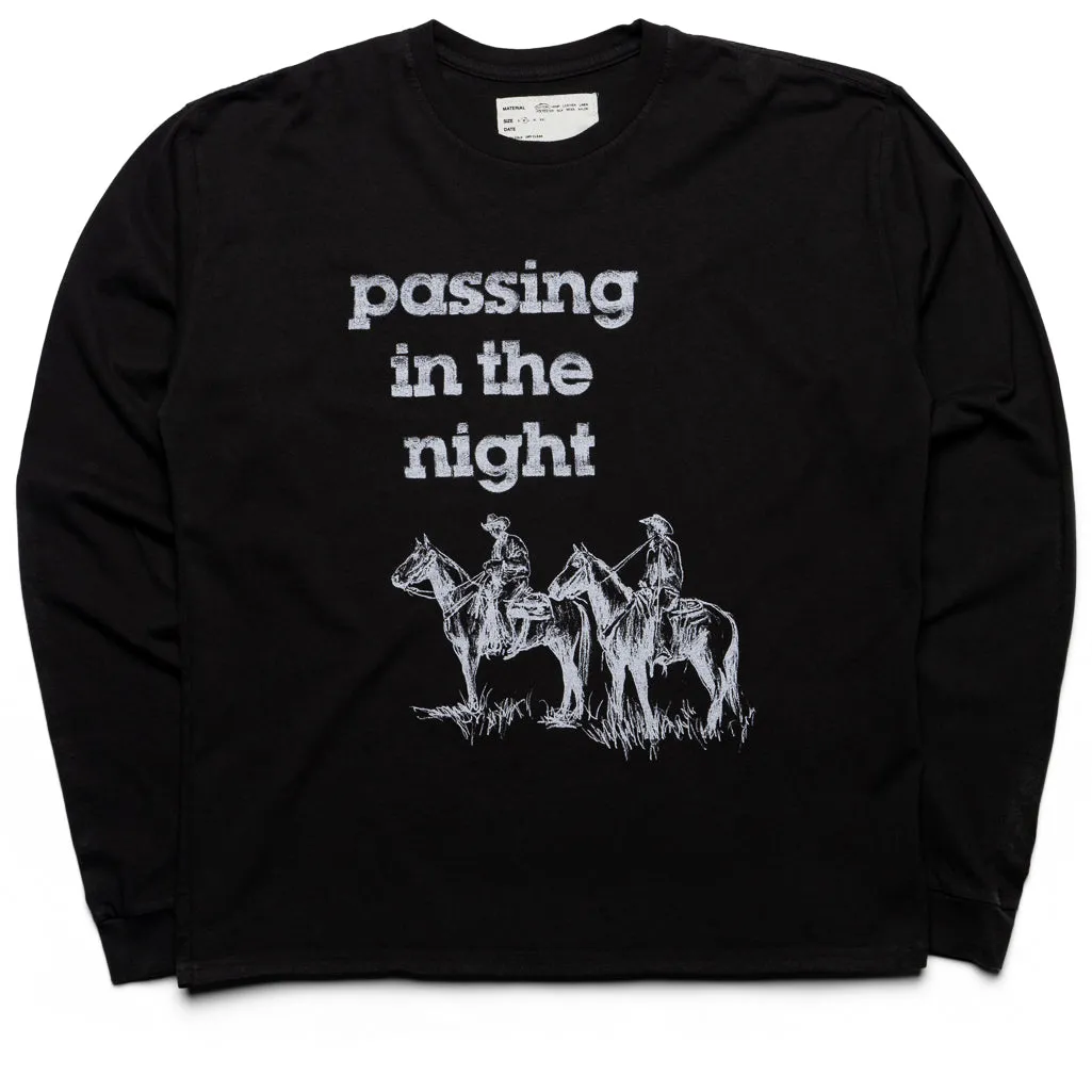 Handmade One Of These Days Passing in the Night L/S Tee - Black