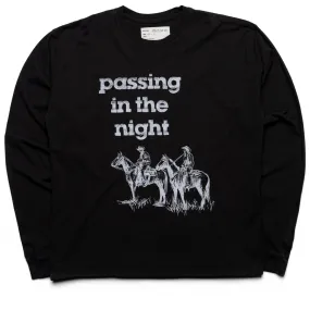 Handmade One Of These Days Passing in the Night L/S Tee - Black