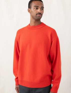Compact Weave Fabric Source Sweater (Orange)