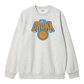 Southsea Bronx Knicks Sweatshirt - Ash Grey tribal print Sustainable Fabric