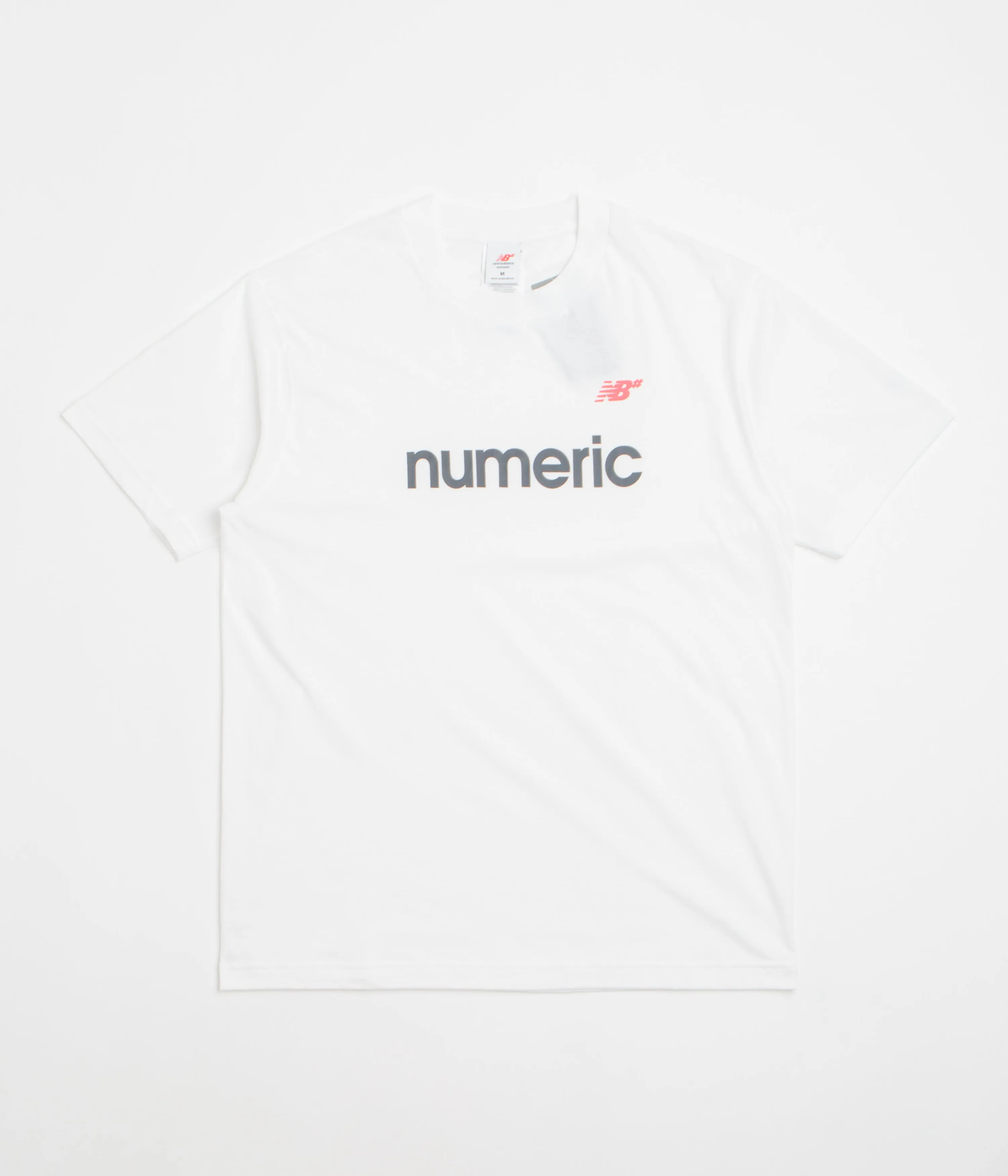 New Balance Numeric Linear Logo T-Shirt - White volleyball event Slub Texture Fabric