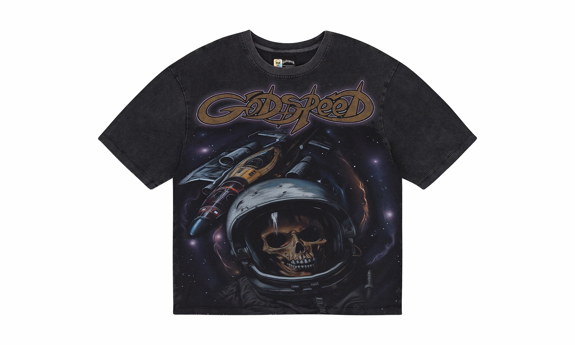 SPACE TRAVELER T-SHIRT "Black Wash" UniversalFit Youth Glow