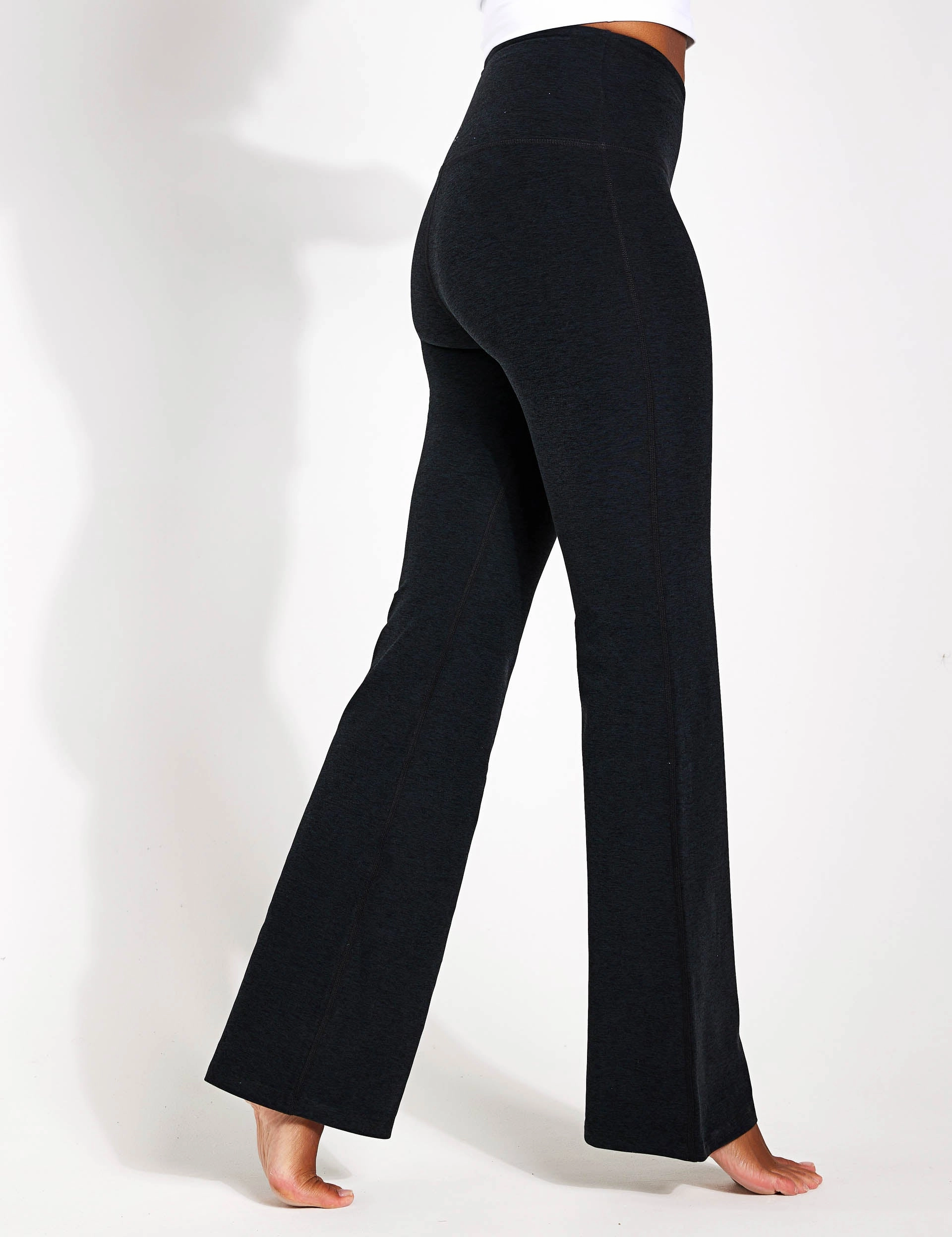 Dual Layer Fabrication Flexible Waist Toggle Spacedye At Your Leisure Bootcut Pant - Darkest Night