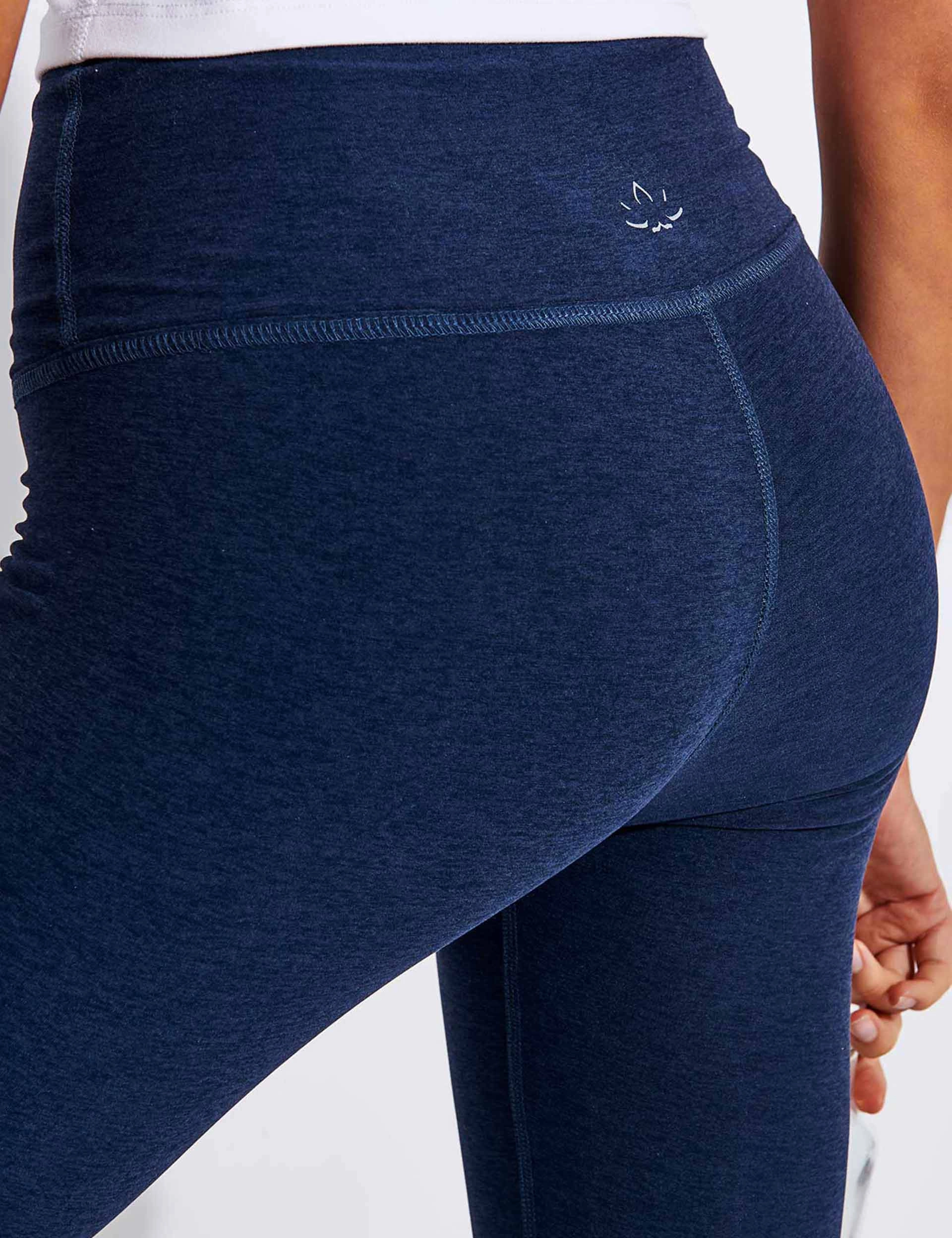 Ultra Soft Material Versatile Look Spacedye Caught In The Midi High Waisted Legging - Nocturnal Navy