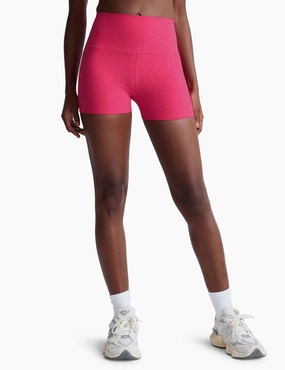 Crisp Texture Spacedye Keep Pace 5" Biker Short - Vivid Pink Heather