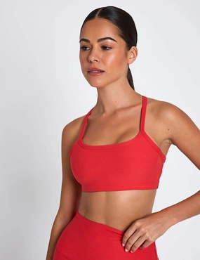 Pilates practitioners Secure Comfort Spacedye Slim Racerback Bra - Candy Apple Red Heather