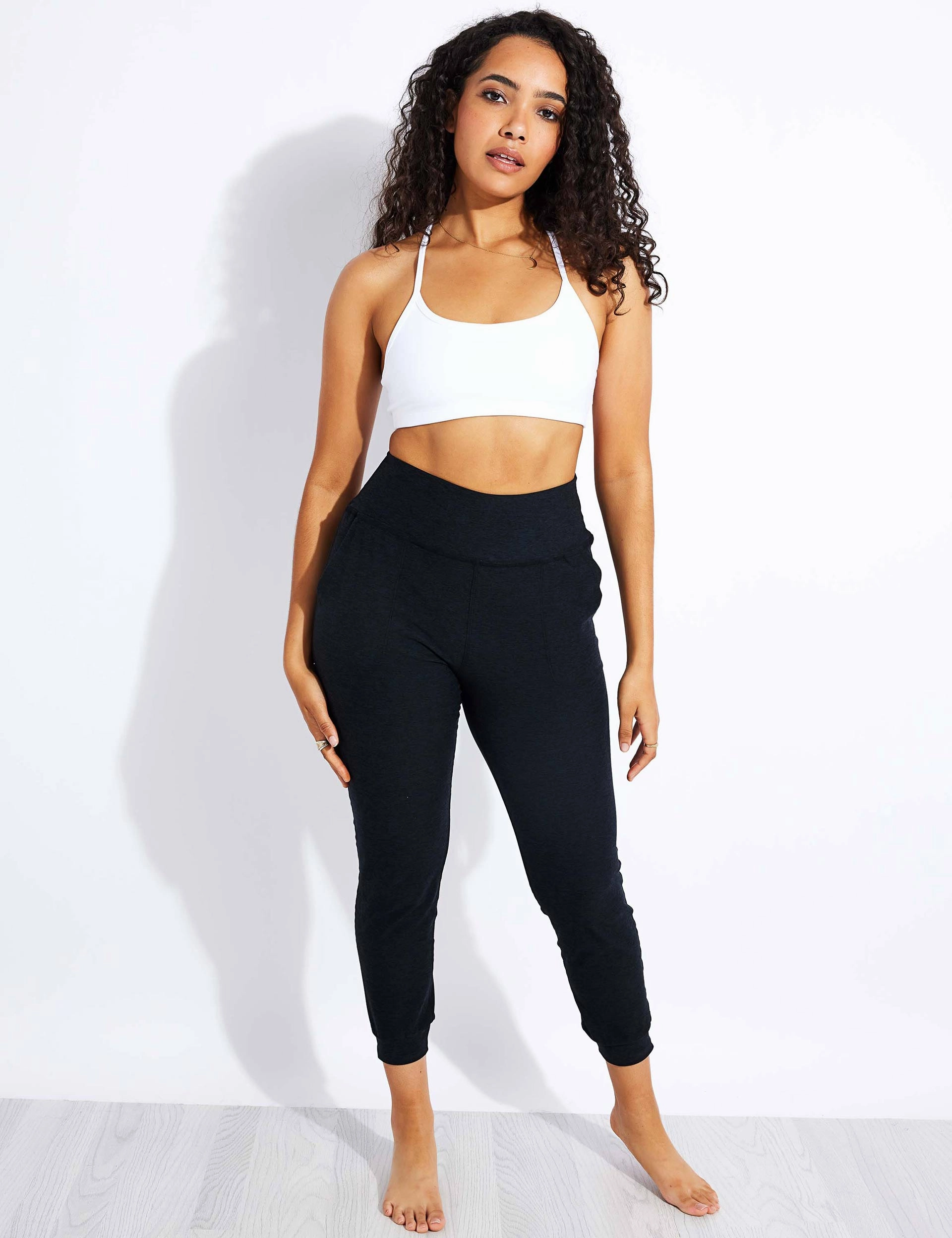 Versatile Design Coordinate with other items seams Spacedye Slim Racerback Bra - Cloud White