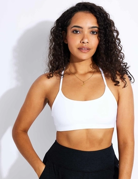 Spacedye Slim Racerback Bra - Cloud White Non-Binding Band Non slip grip