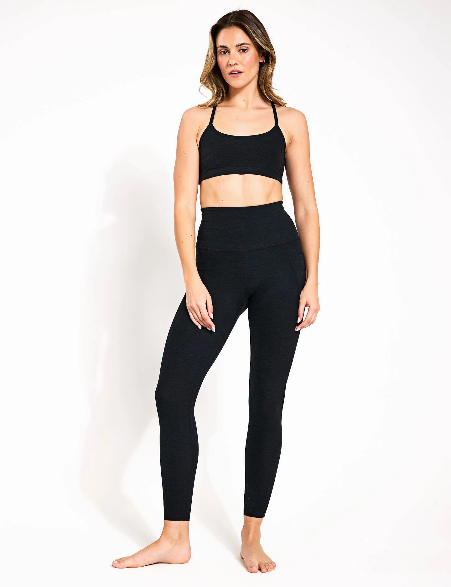 Thin straps seams Spacedye Slim Racerback Bra - Darkest Night
