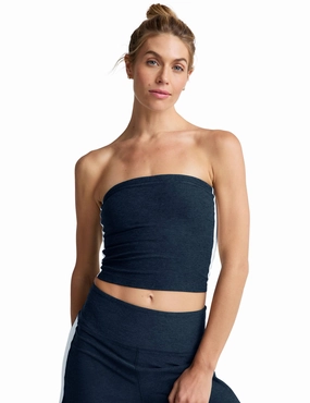 Spacedye Strapless Stripe Top - Nocturnal Navy/Cloud White Quick Smooth