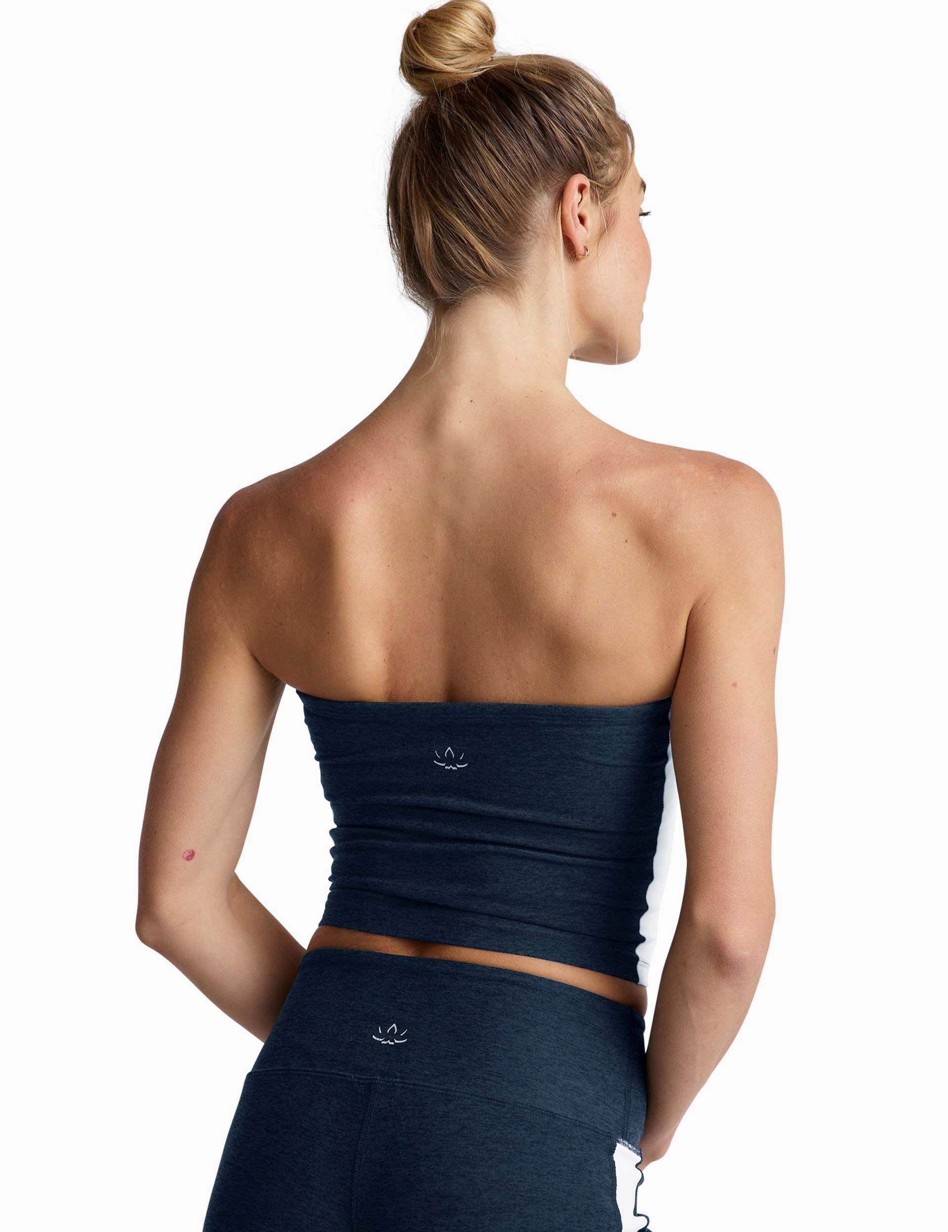 low precision applications Sustainable Manufacturing Spacedye Strapless Stripe Top - Nocturnal Navy/Cloud White