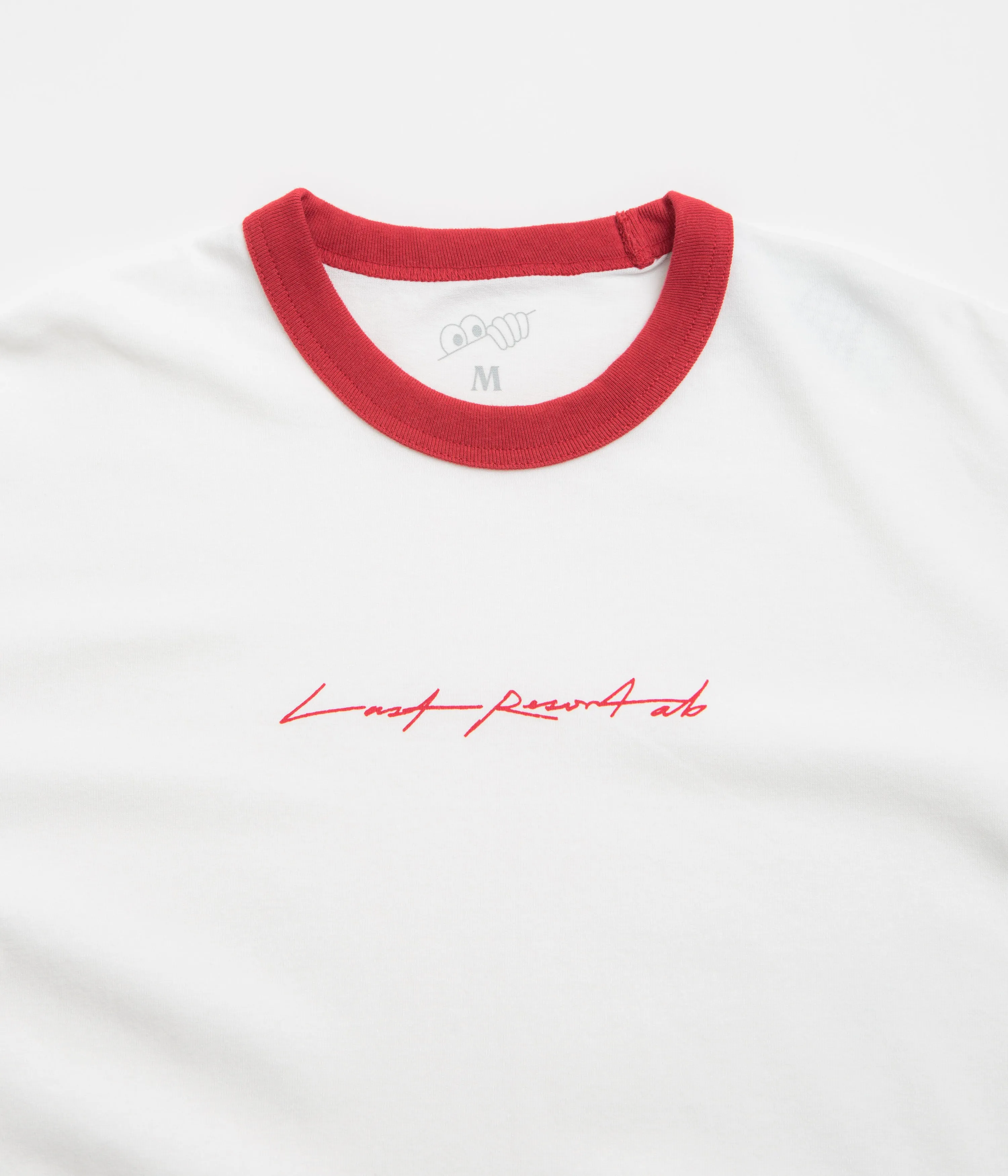 Last Resort AB Signature Ringer T-Shirt - White / Old Red Stretchable Side Vents semi-formal style