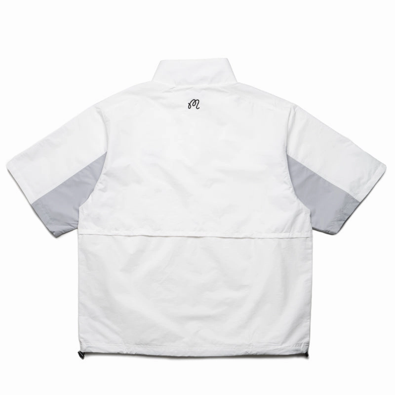 Malbon Golf Evergreen Nylon Windshirt - White Weatherproof Coating Windproof Barrier Design