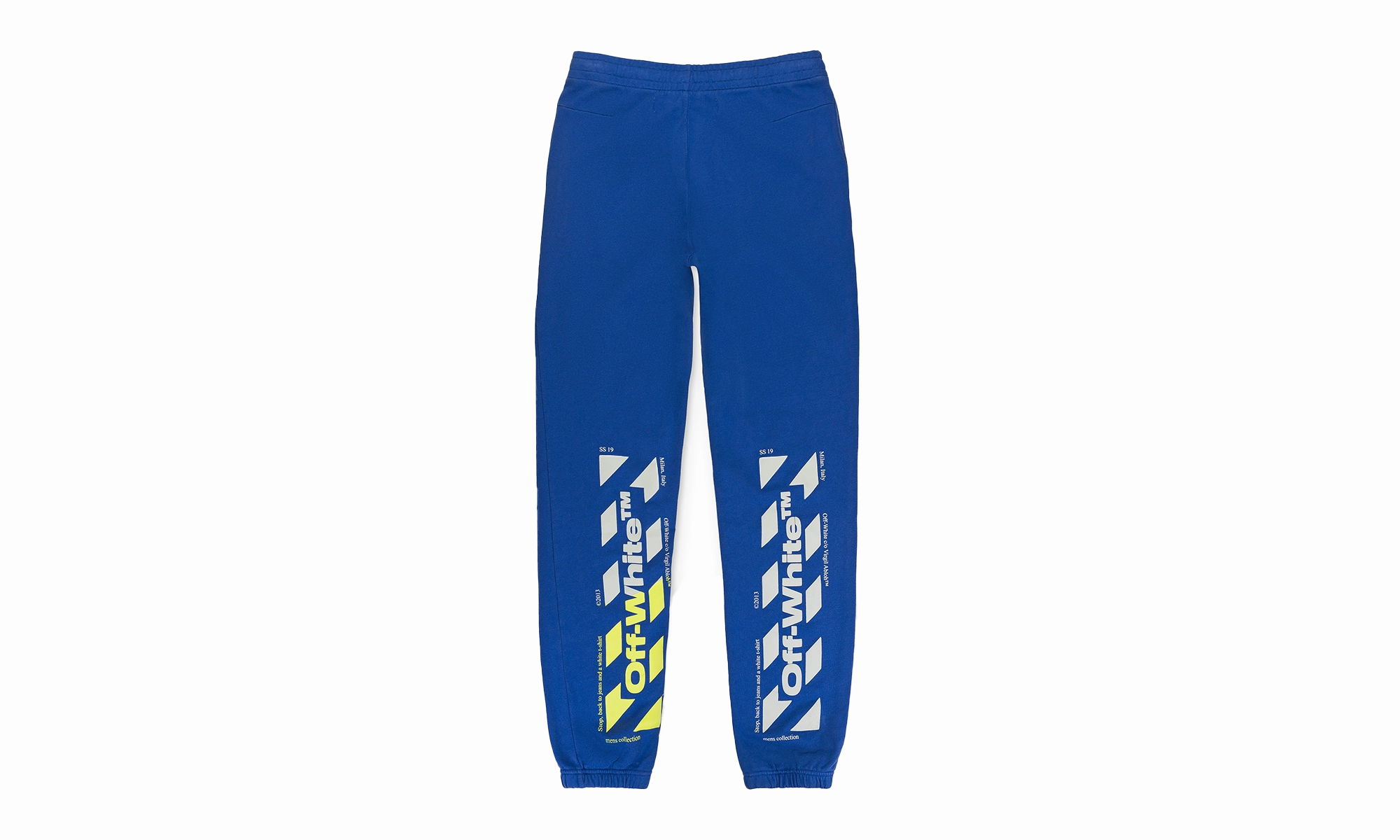 SPLIT LOGO SLIM SWEATPANTS "Blue/Yellow"
