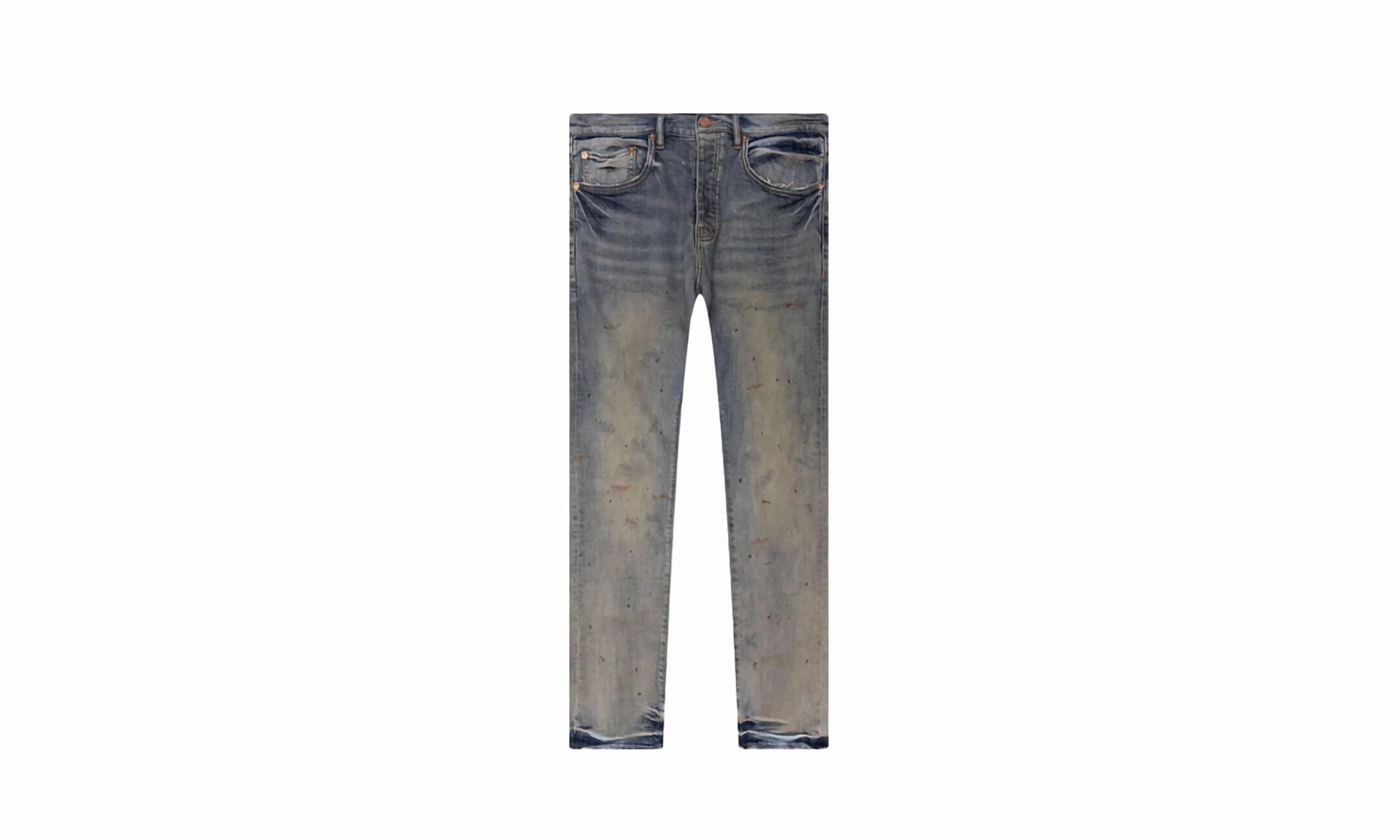 Easy Pairing Indigo Oil Repair Slim Straight Jeans "BLUE"