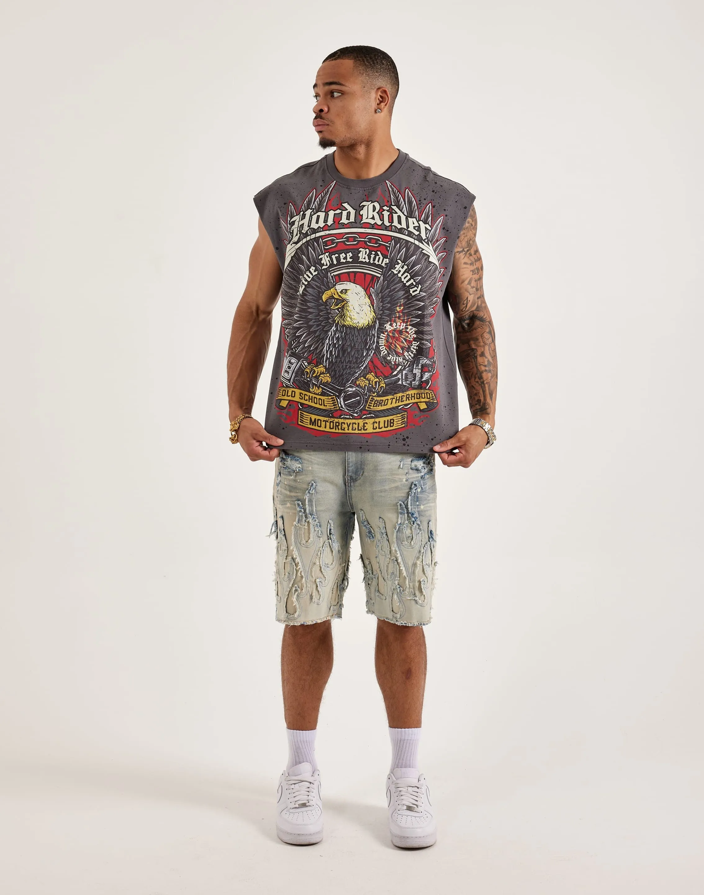 Civilized Hard Rider Muscle Tee NonBindingCollar Gym Safe
