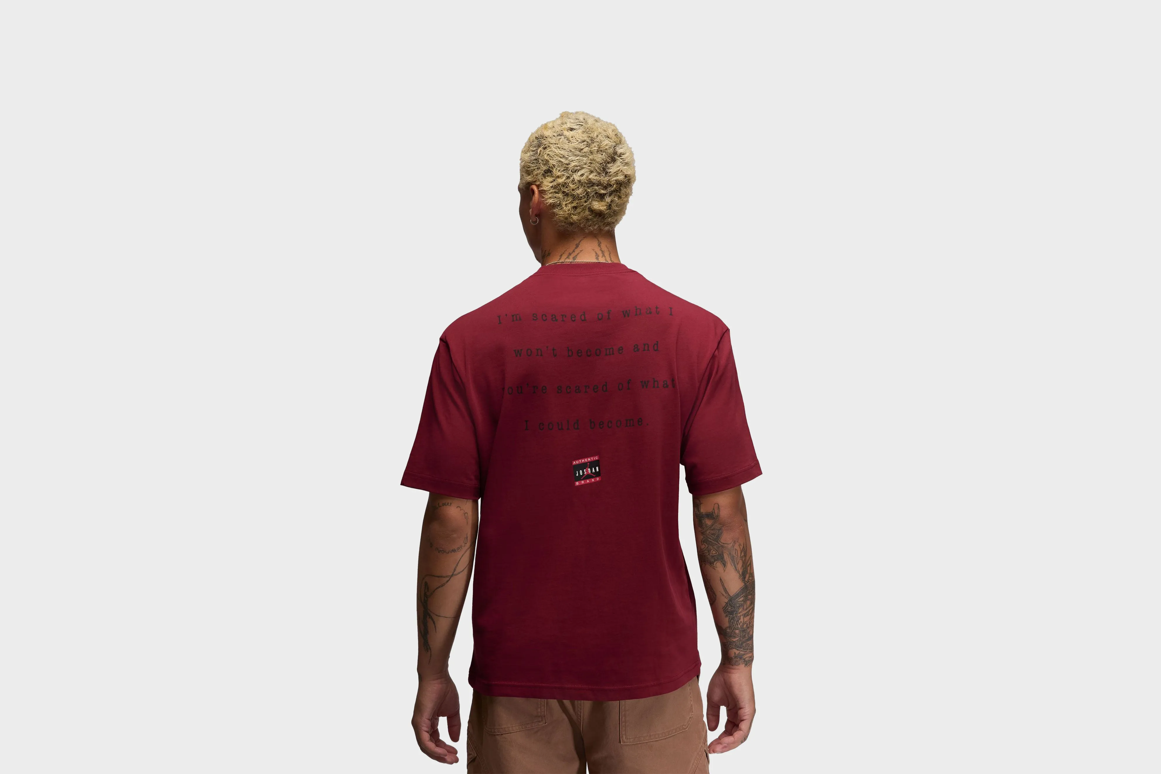 Jordan Men??s Crew Neck T-Shirt (Team Red) Morning Walk