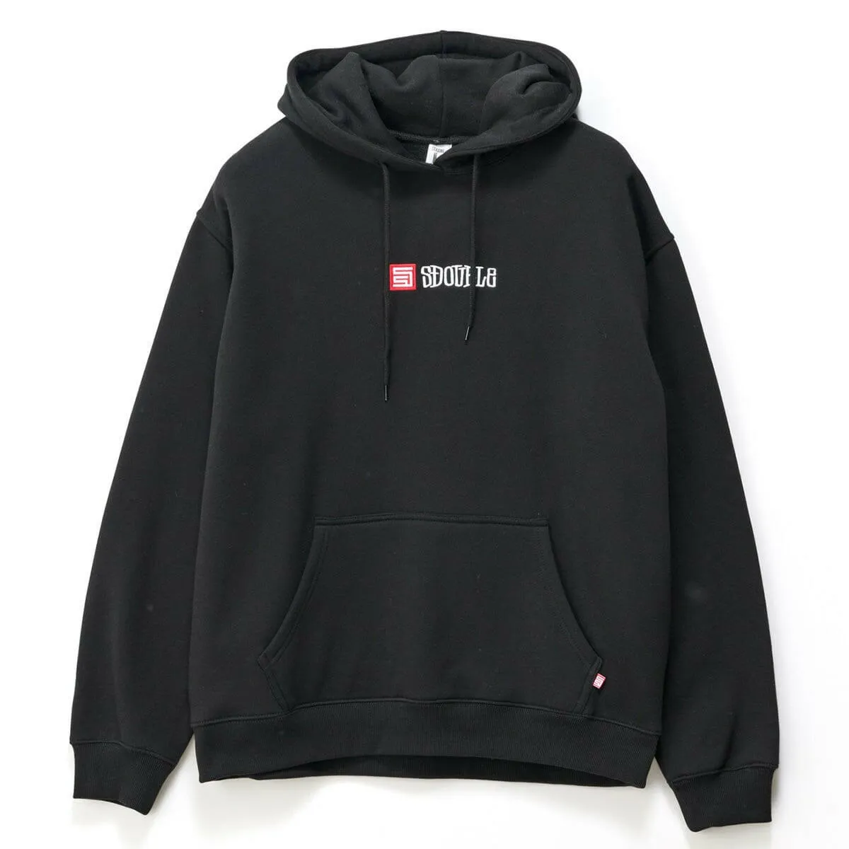 Half Moon Collar Compact Ribbed Cuffs S/Double - S-Cube Block Hoodie Black