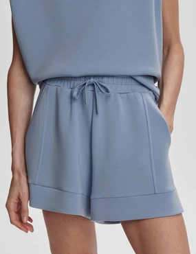 Vintage Look Atrium High Waisted Short 4.5" - Rain Blue