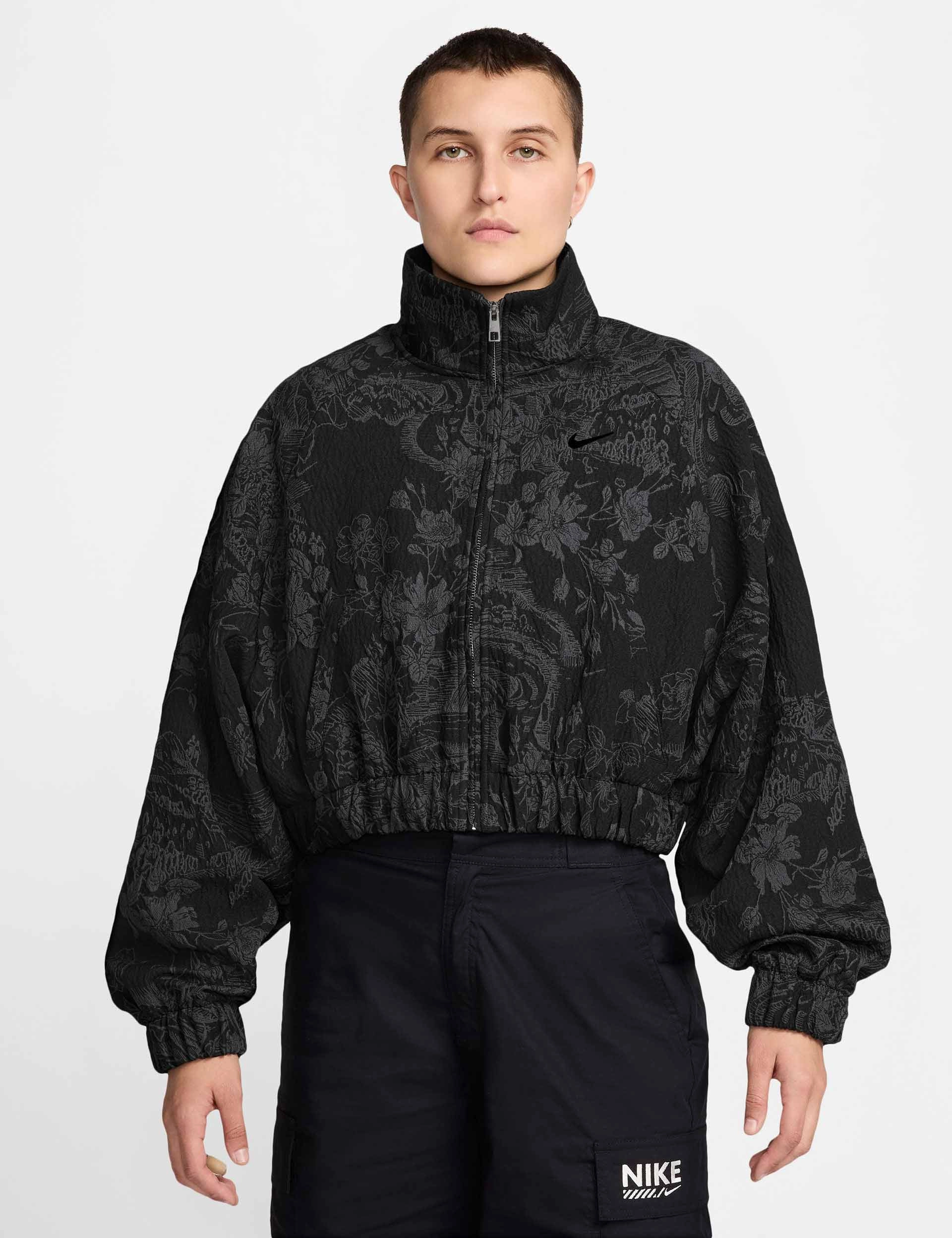 Low Profile Insulation Sportswear Collection Jacquard Track Jacket - Black/Anthracite