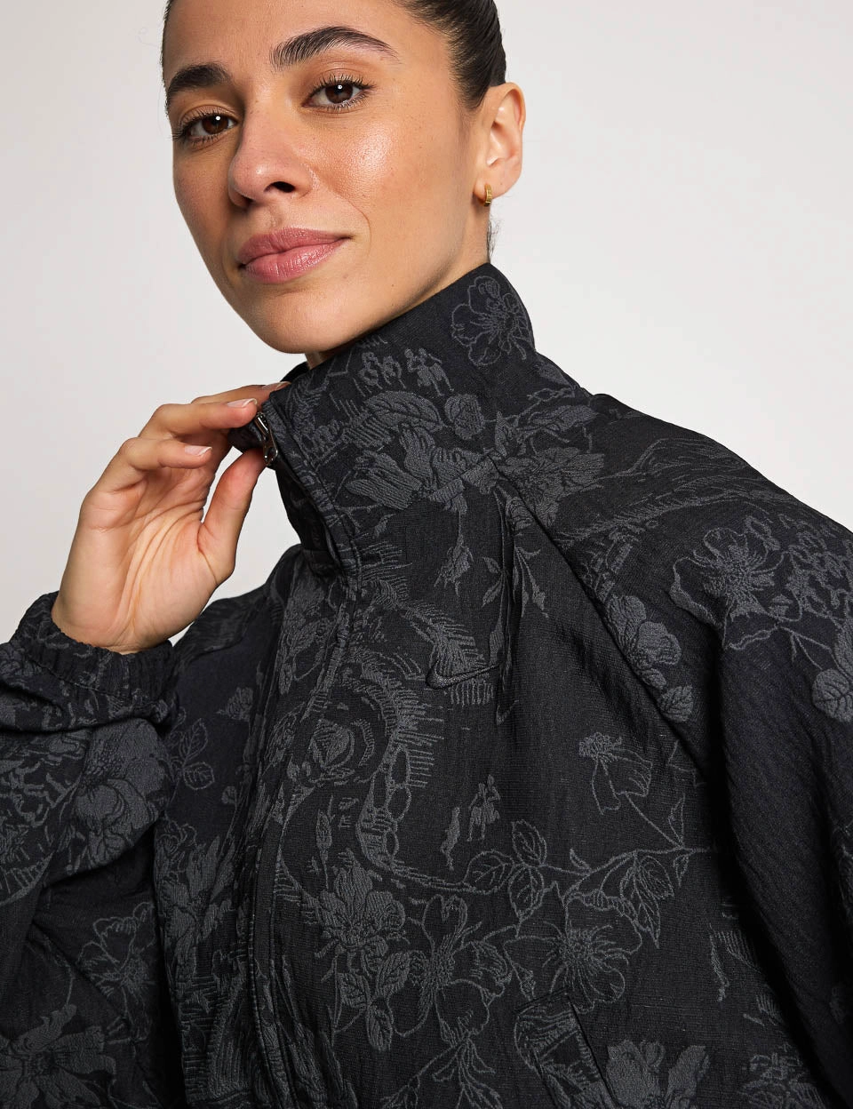 Sportswear Collection Jacquard Track Jacket - Black/Anthracite Monochrome Look