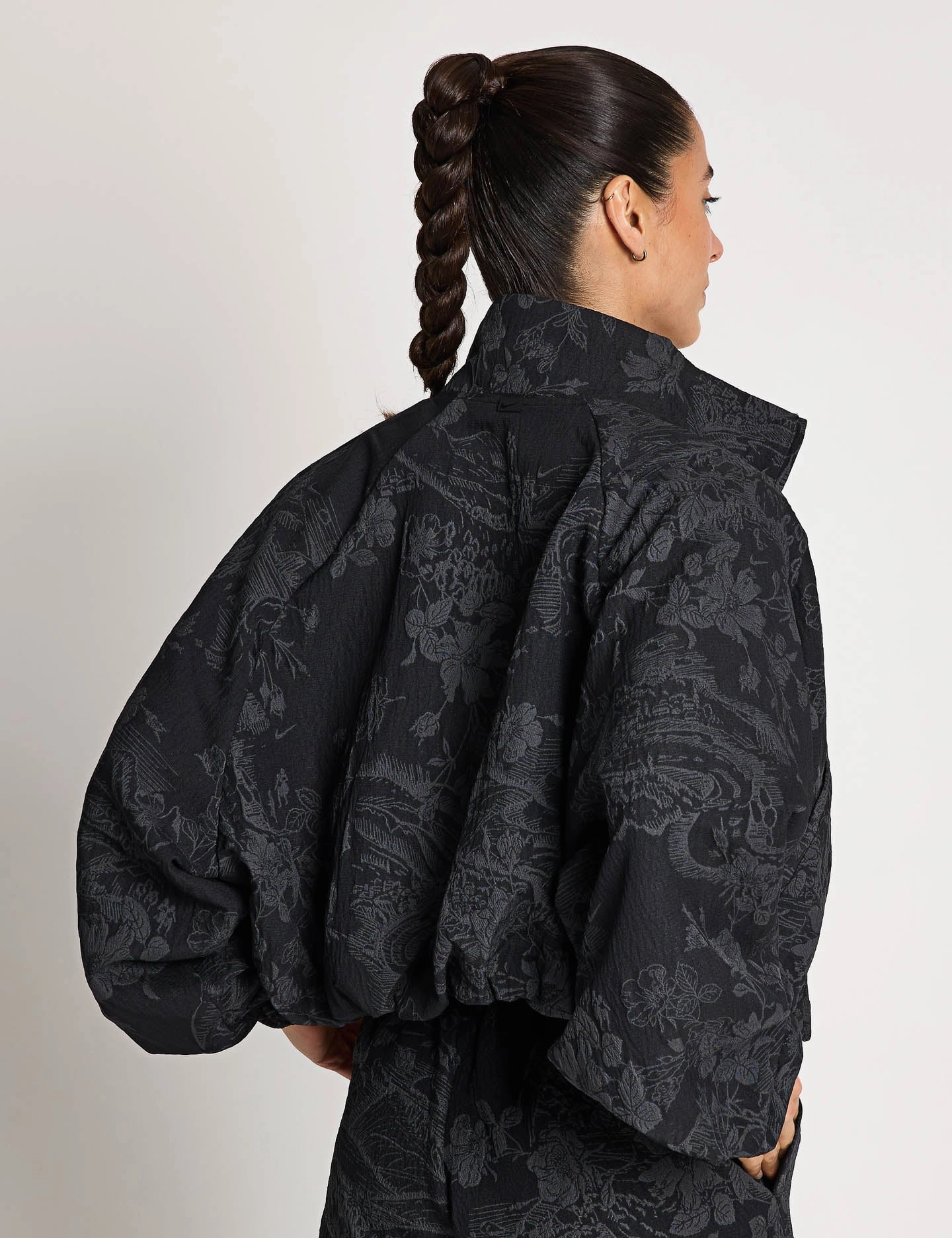 Mesh Ventilation Panels Sportswear Collection Jacquard Track Jacket - Black/Anthracite