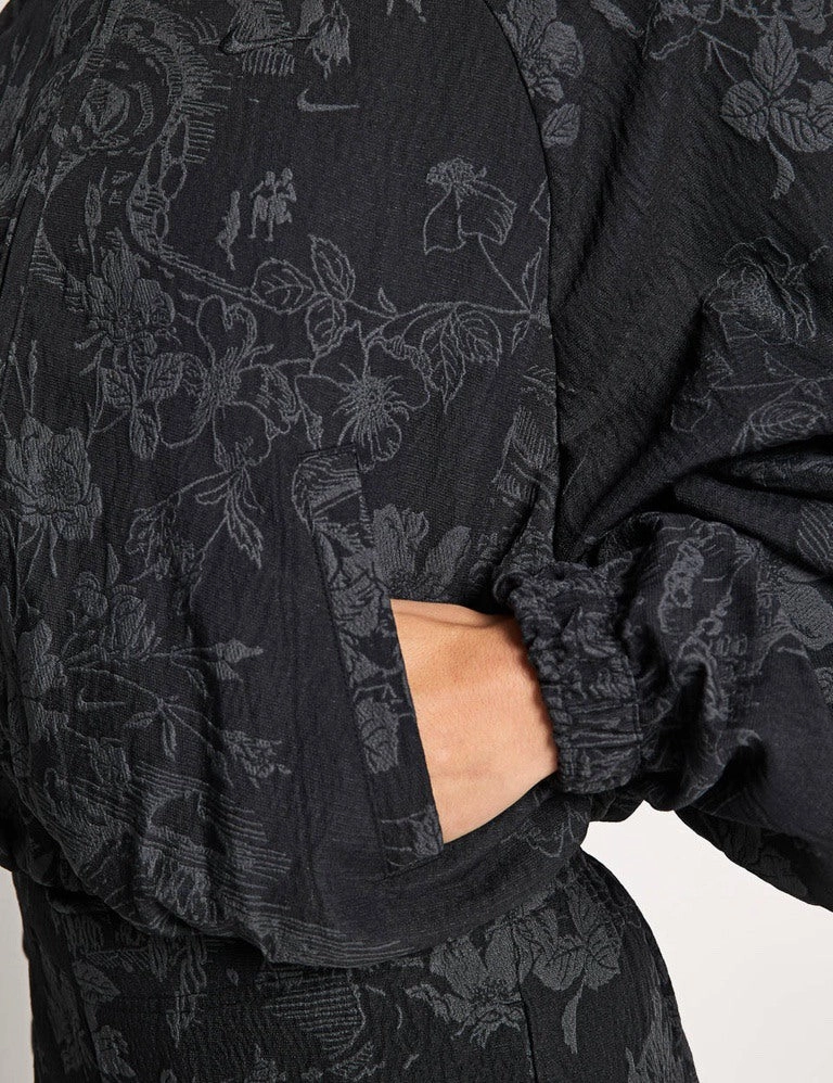 Roll up sleeves Relaxed Fit Structure Sportswear Collection Jacquard Track Jacket - Black/Anthracite