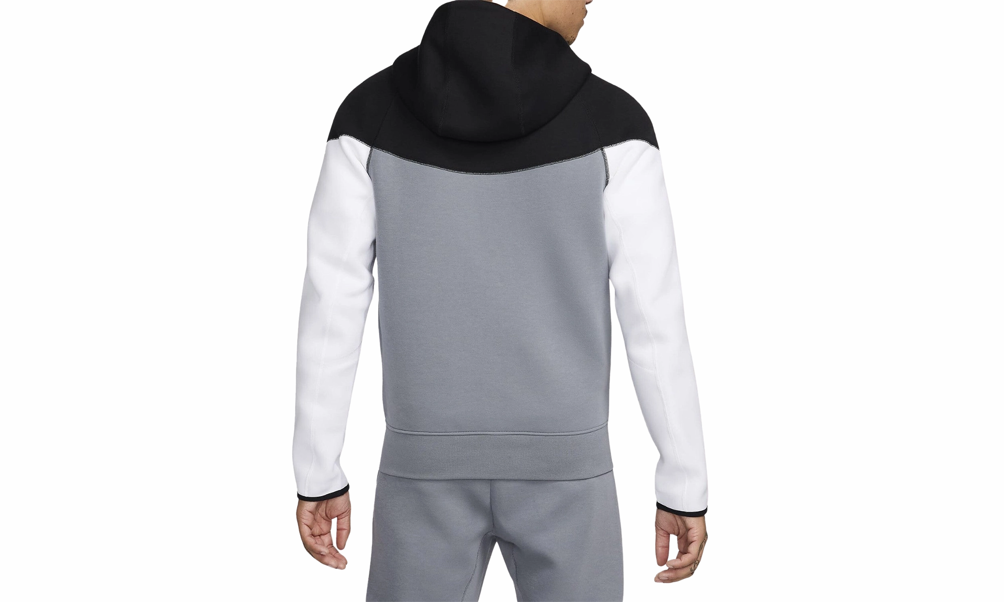Sportswear Tech Fleece Windrunner Full-zip Hoodie "Black/Cool Grey/White/Metallic Gold"