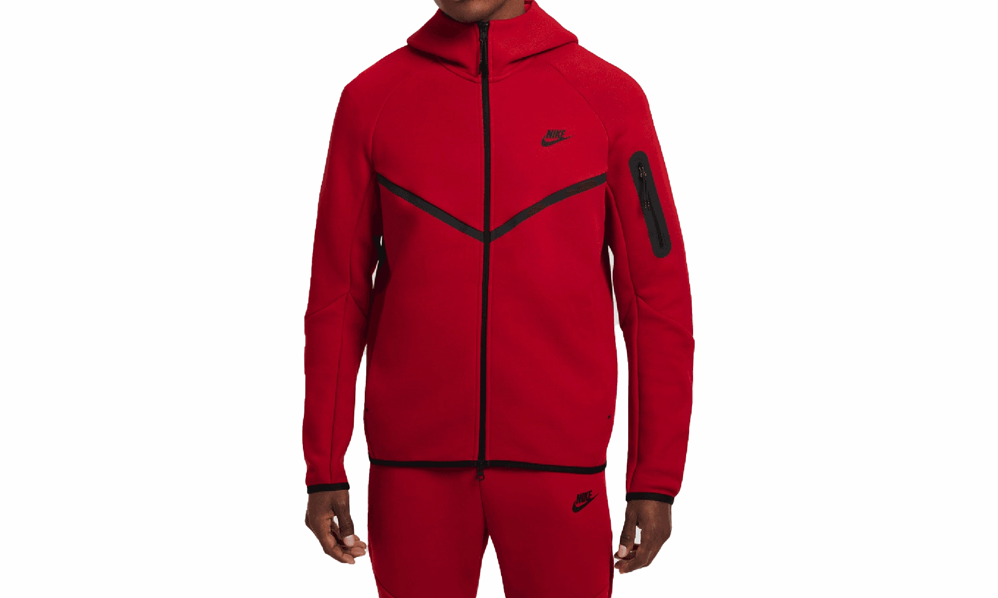 Sportswear Tech Fleece Windrunner Full-zip Hoodie "GYM RED/BLACK"