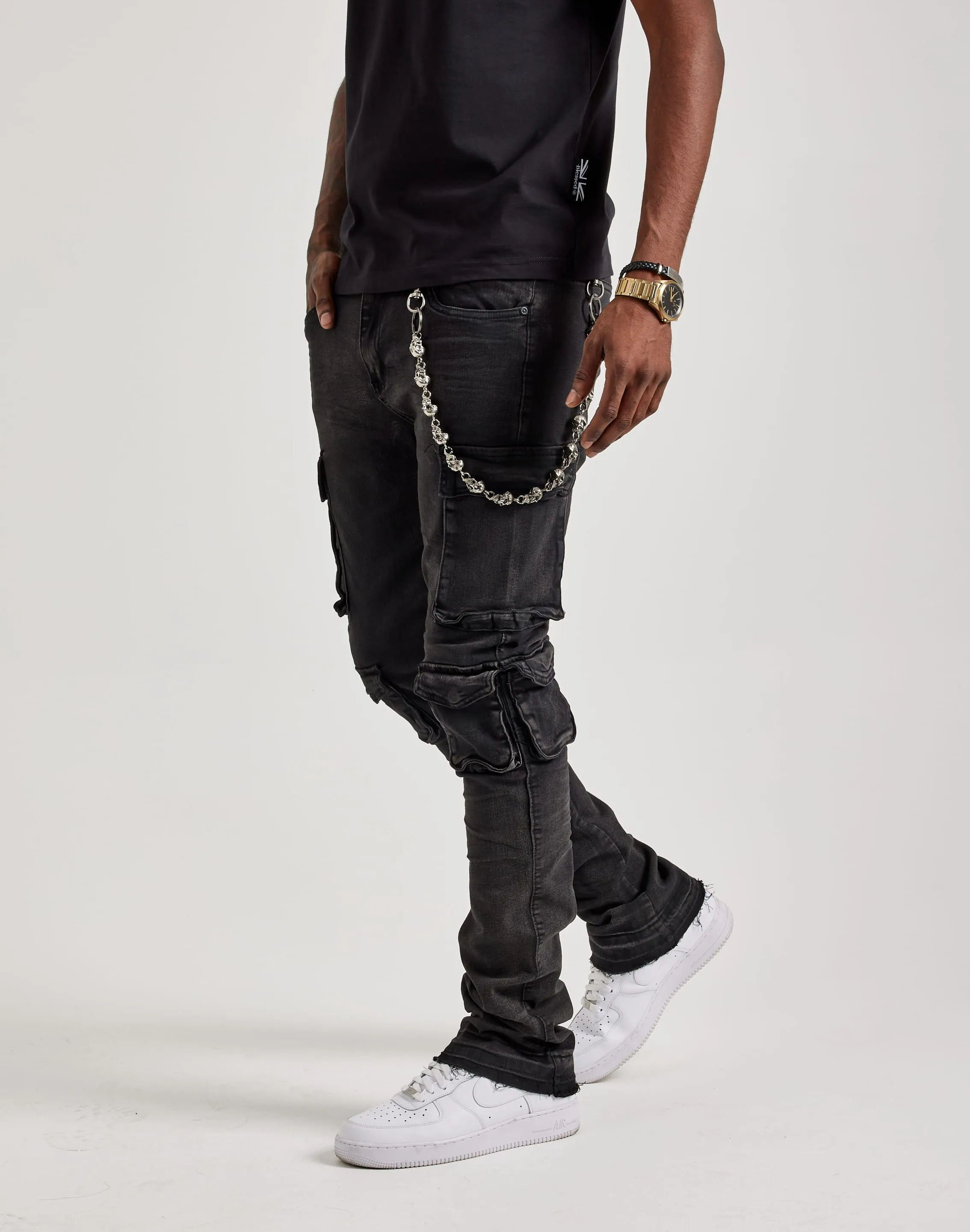 WAIMEA Stacked Cargo Jeans Evening Chic Reinforced Edges