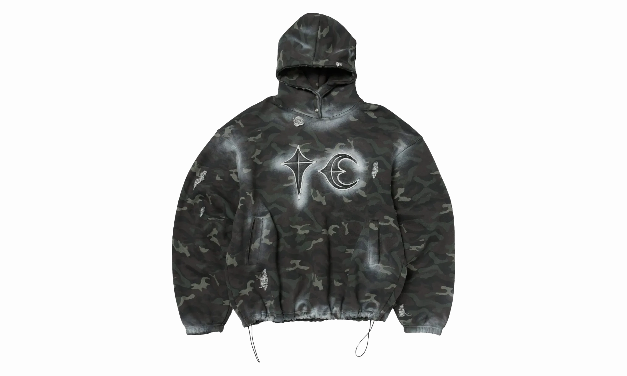 Sprayed flage Rock Hoodie "Camo"