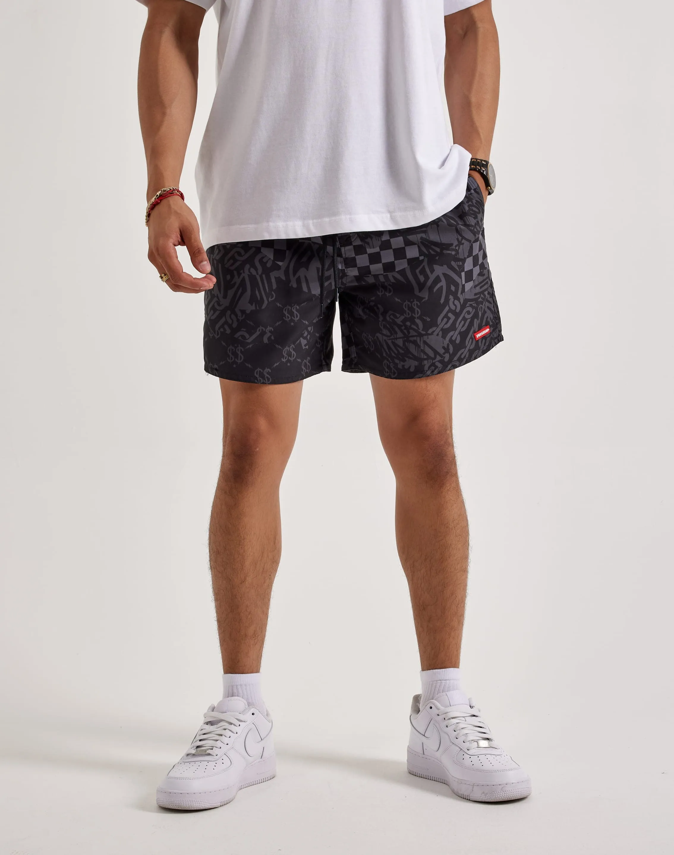 Seamless transition Moon Beam Sprayground 3AM Check Swim Shorts