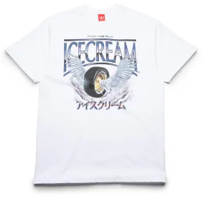 Limited availability bold hem Ice Cream Heaven Tee - White