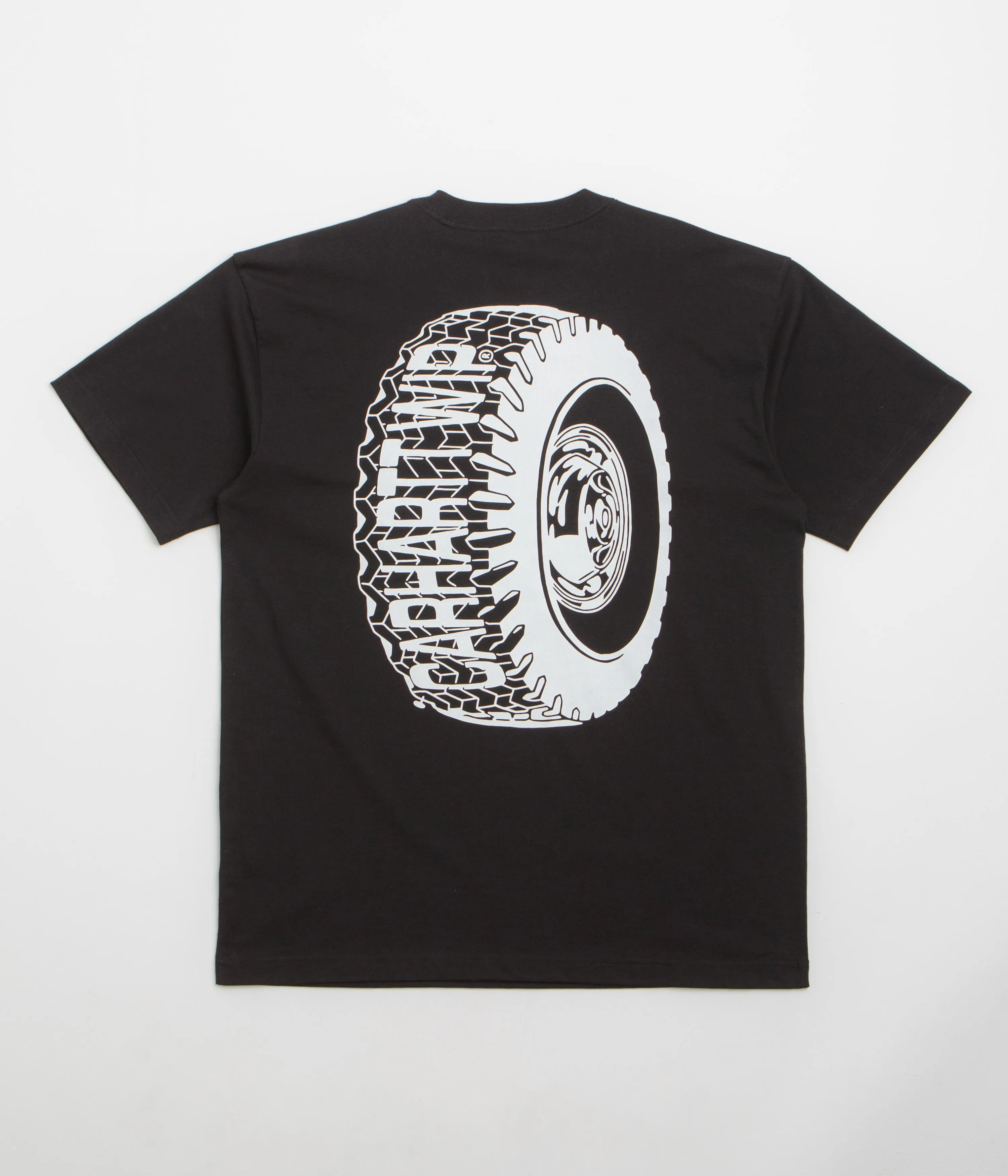 rhinestone Solid Color Carhartt Tire T-Shirt - Black