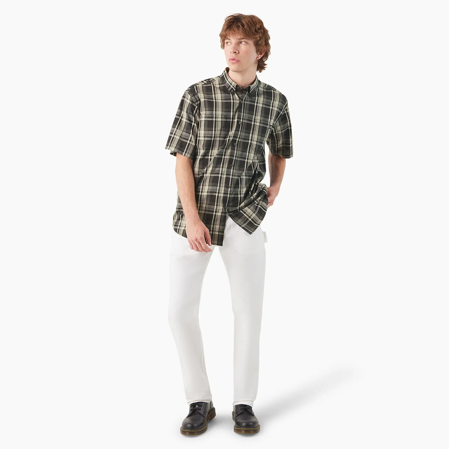 SS Flex Plaid Woven Shirt - Mens WrinkleFreeTexture