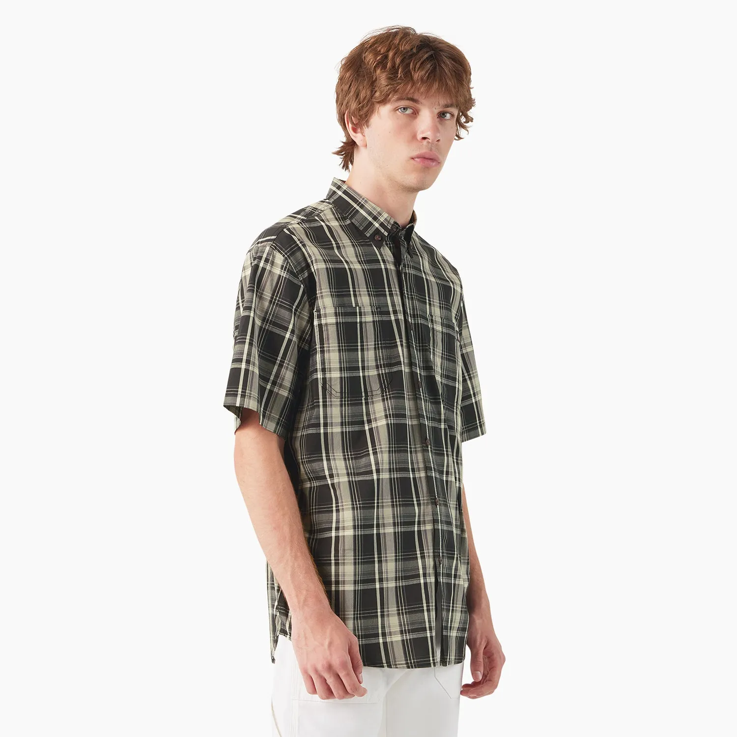 Peace Flow SS Flex Plaid Woven Shirt - Mens