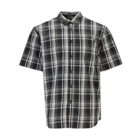 SS Flex Plaid Woven Shirt - Mens RollUp Sleeves Pure Tone