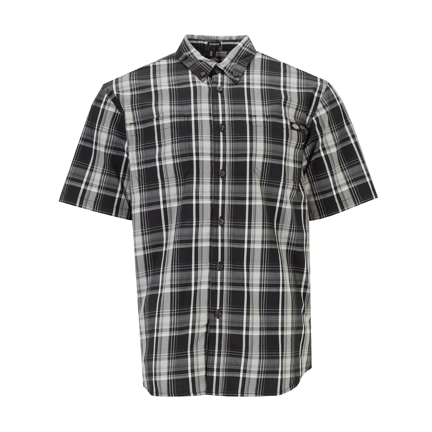 SS Flex Plaid Woven Shirt - Mens RollUp Sleeves Pure Tone
