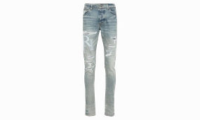 Staggered Logo Jeans Mens Style : Amdnsy1060 "CLAY INDIGO" Outfit Vibe Minimalist Style Family Style Comfy