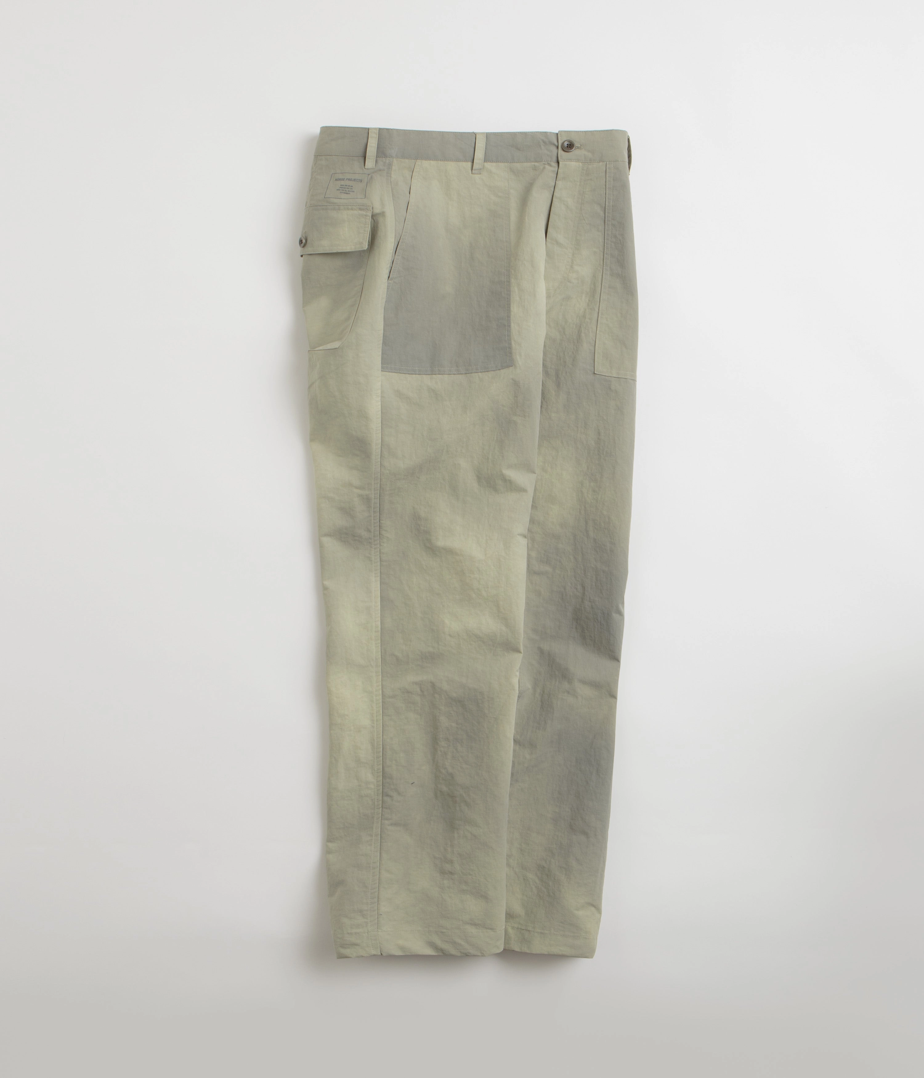 Abrasion Proof Reinforcements Simple Fit Norse Projects Lukas Relaxed Wave Dye Pants - Clay