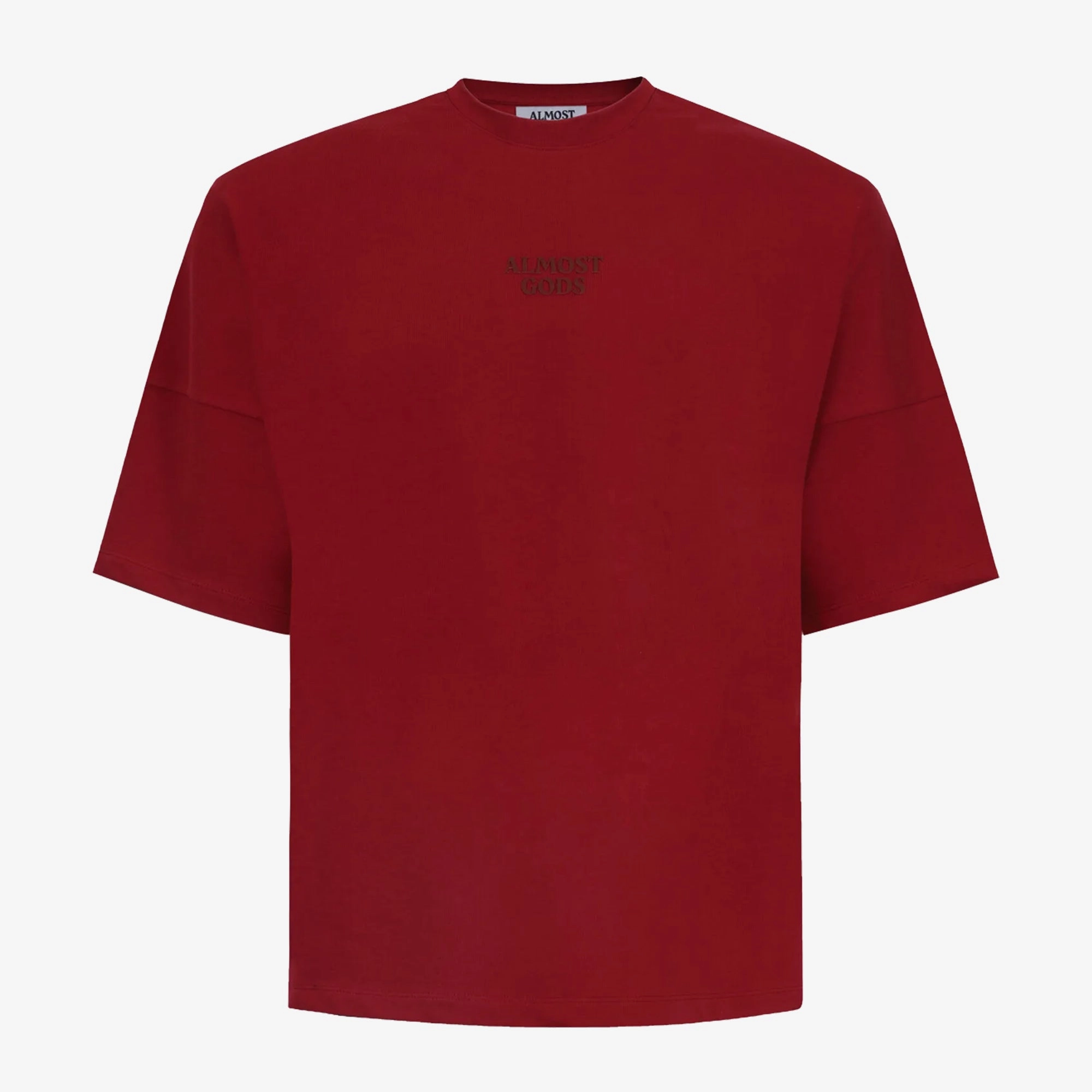 Breathable fabric EcoFriendlyDyeProcess ALMOST GODS | LOGO DROP SHOULDER TEE { RED