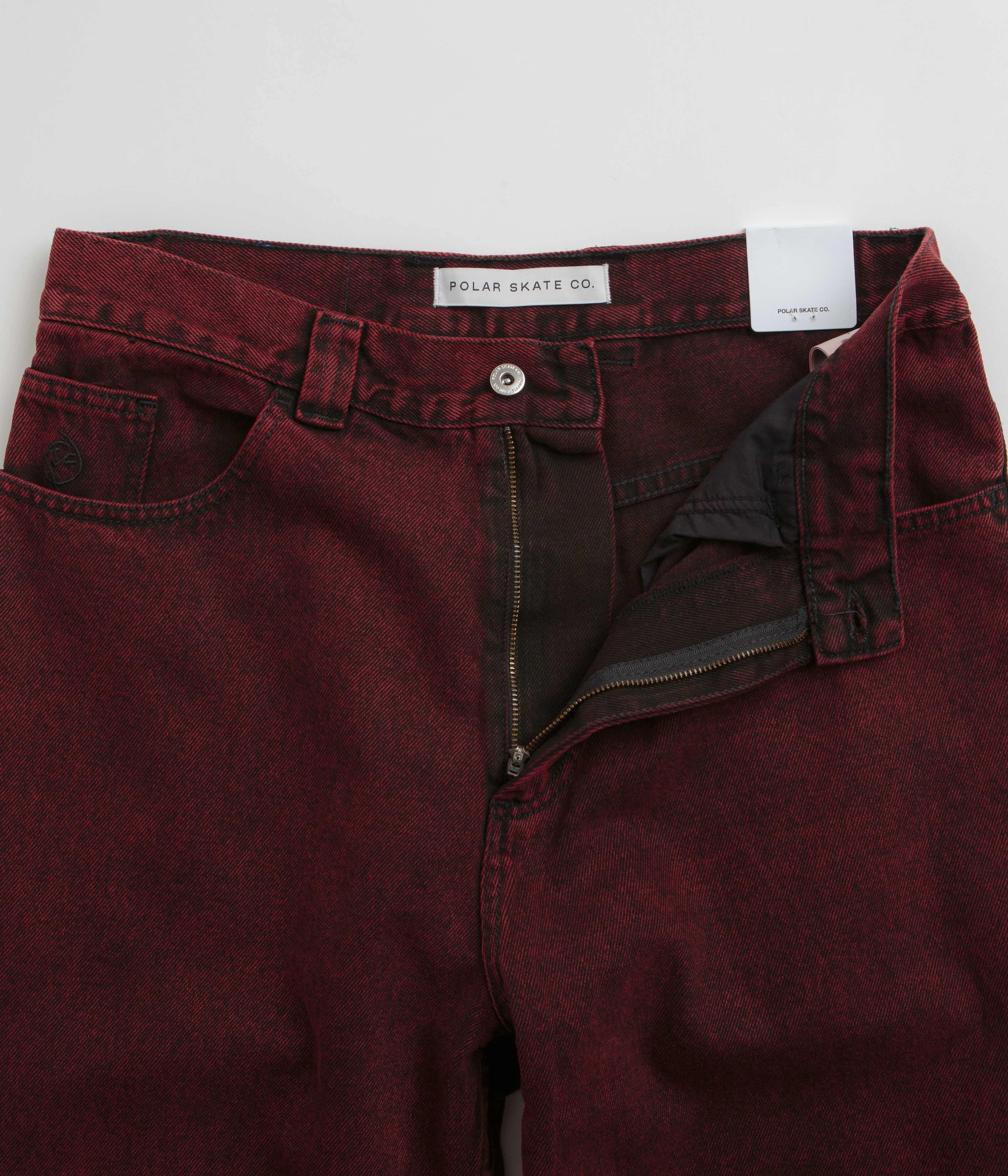 Roomy Fit BreathableFabric Polar Big Boy Jeans - Red Black