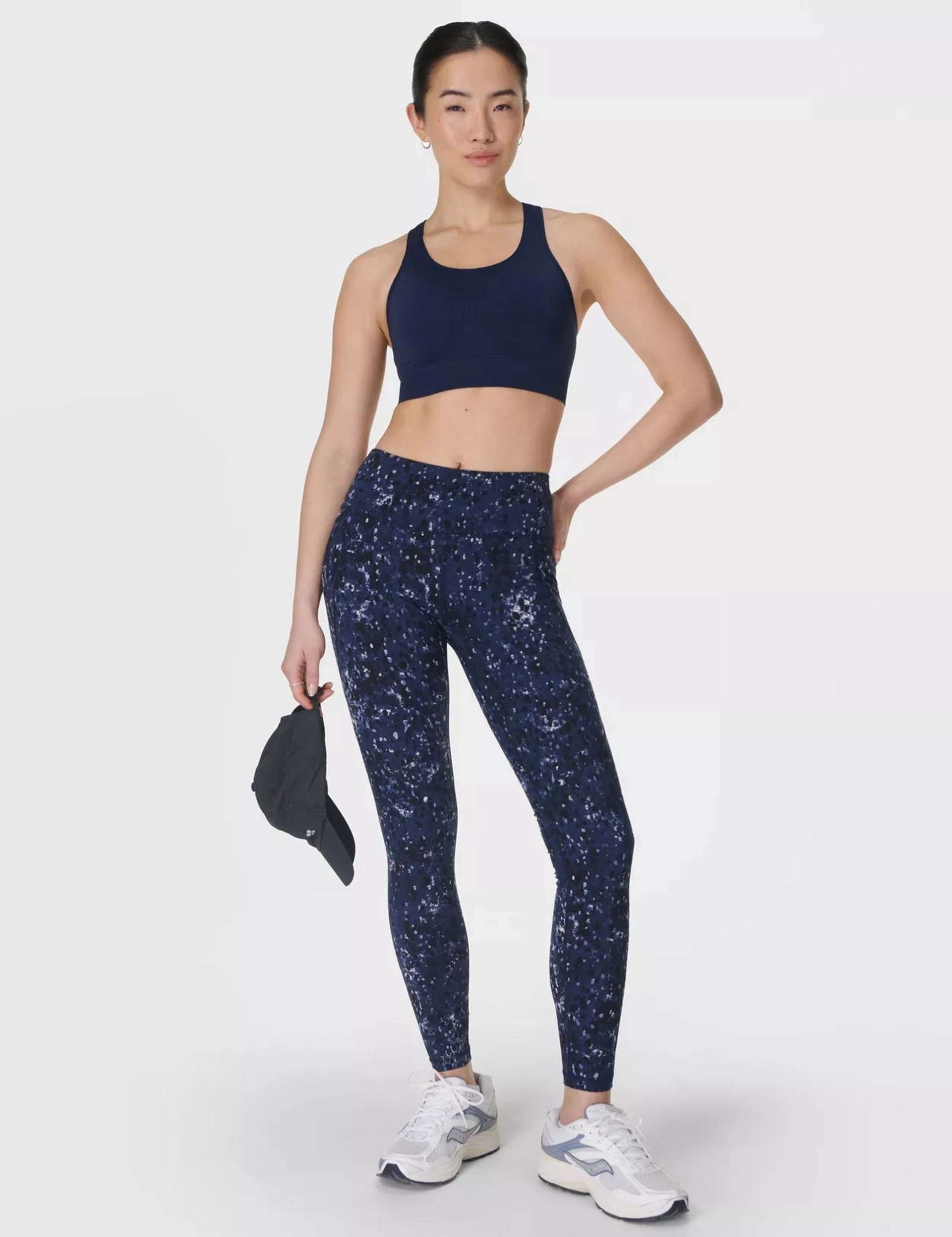Stamina Seamless Sports Bra - Navy Blue Versatile Wear UV-protective