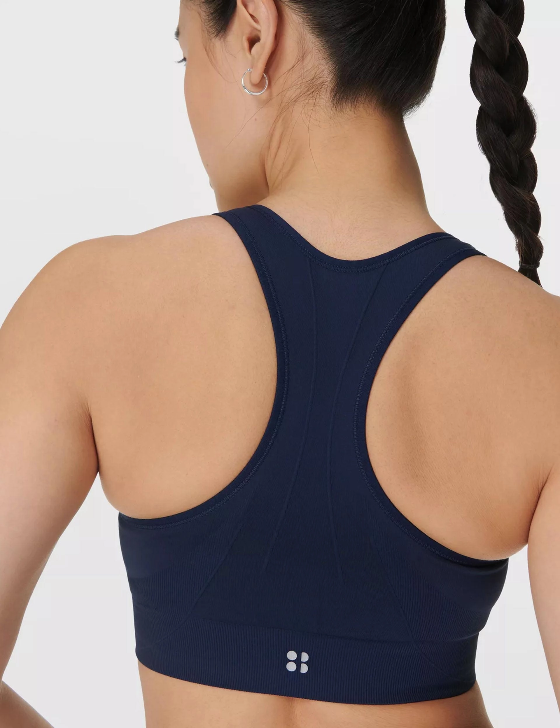 Cross Strap Support Sports teams Stamina Seamless Sports Bra - Navy Blue