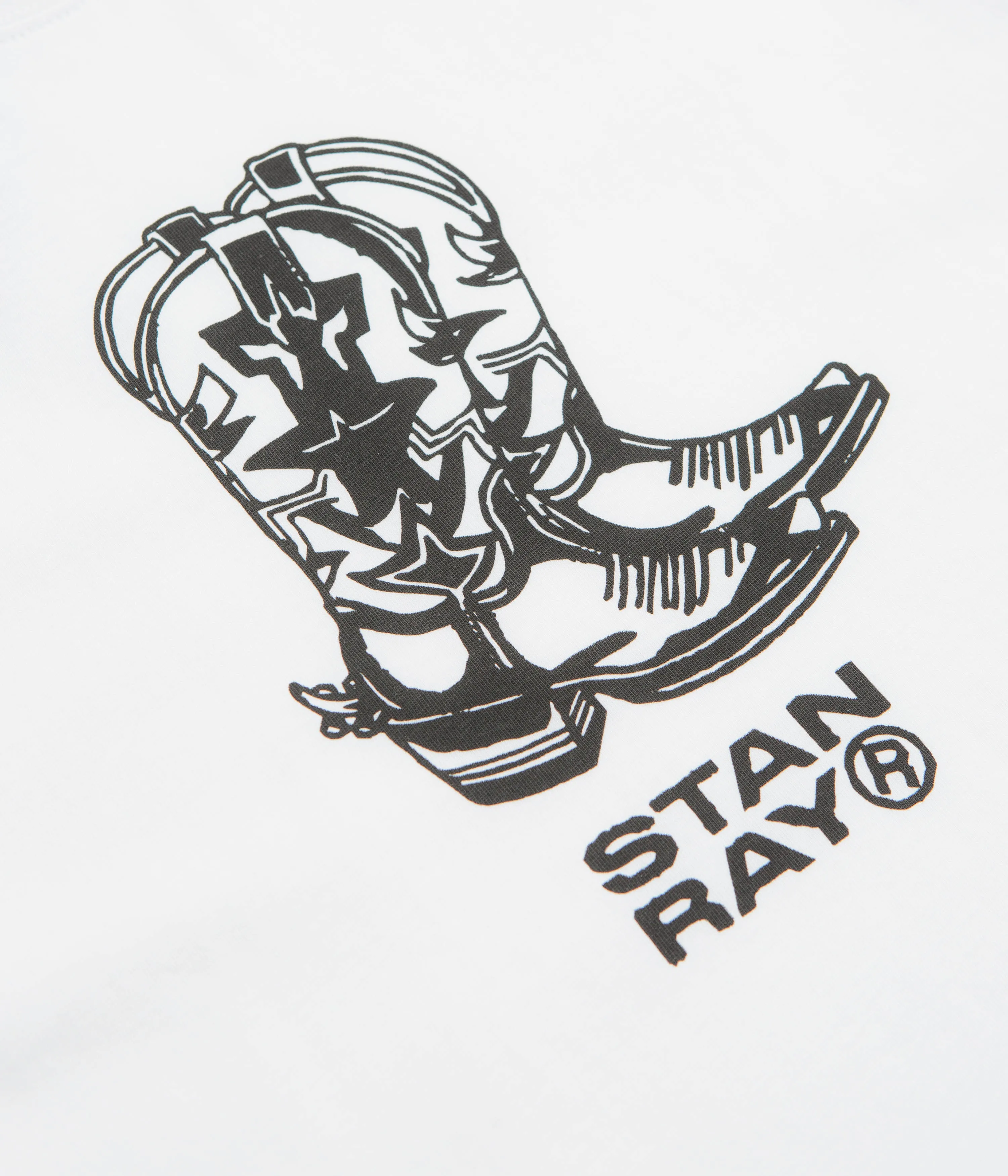 foldable crew neck Stan Ray Boots T-Shirt - White
