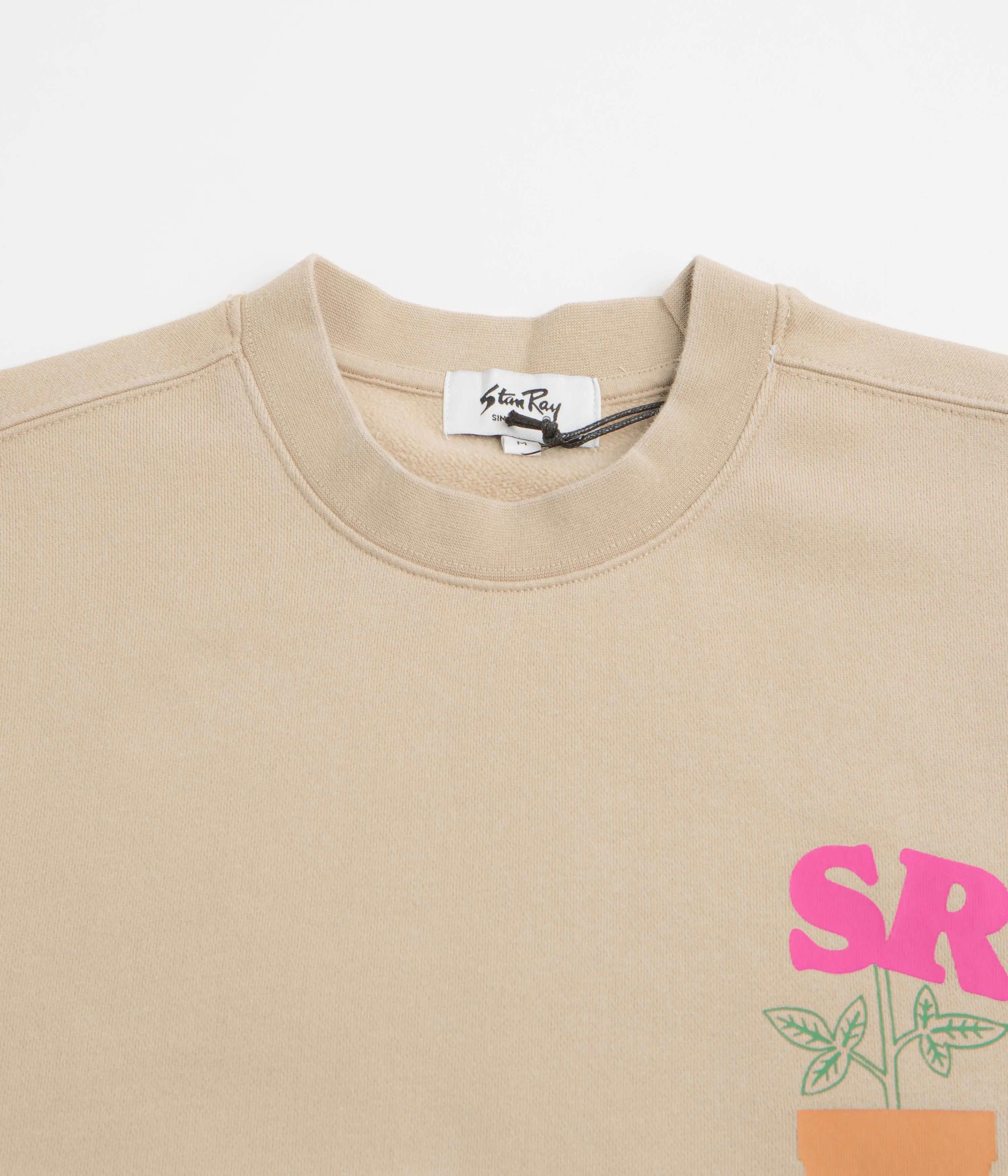 Retro Print Breathable Stan Ray Dirt Crewneck Sweatshirt - Peyote