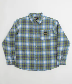 Multipocket Style Sustainable Weave Stan Ray Flannel Shirt - Bright Blue Plaid